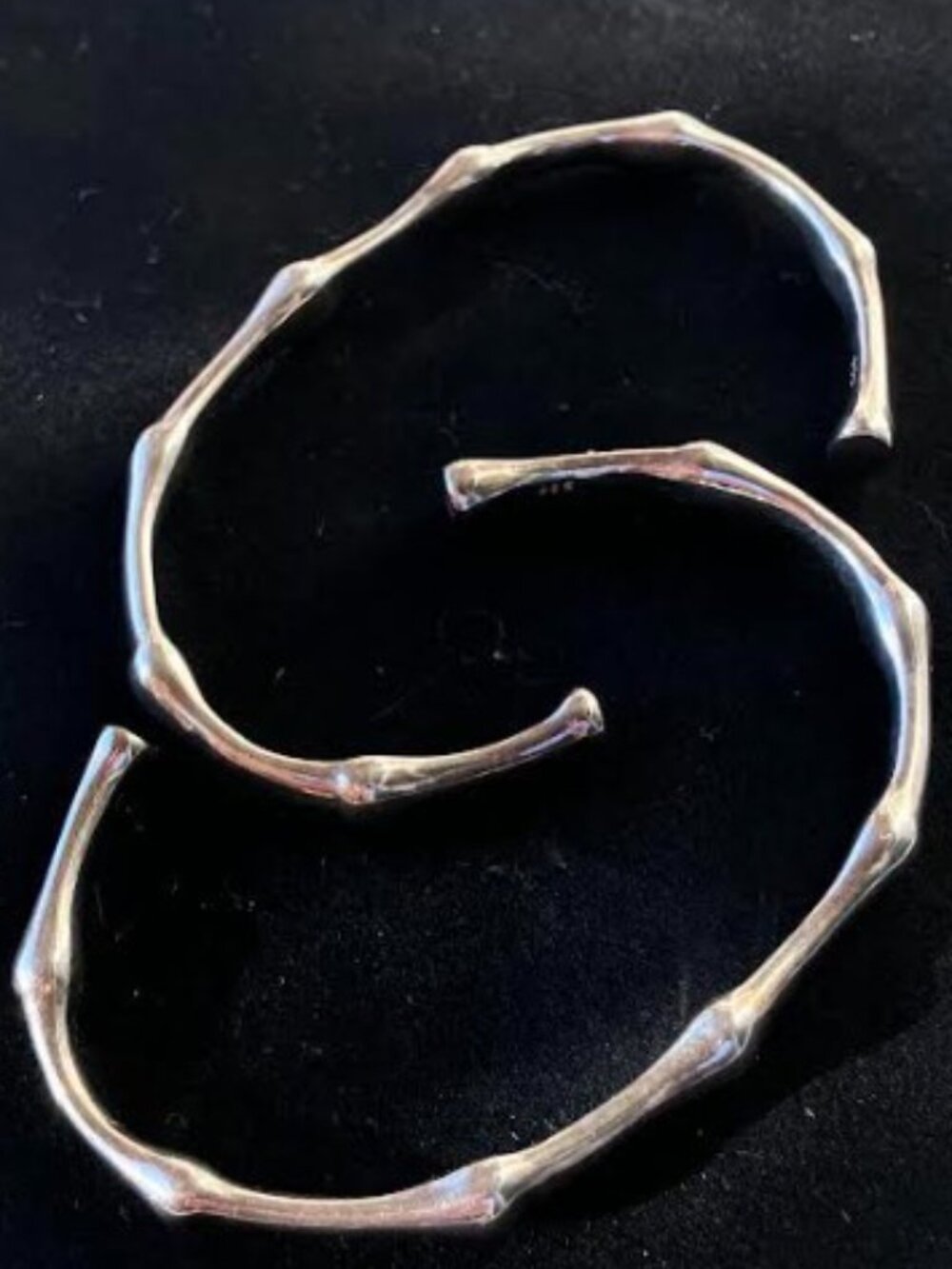 Unbranded Vntg Sterling Silver Bamboo Motif Bracelets Two Fits Small Wrist EUC - Picture 3 of 4